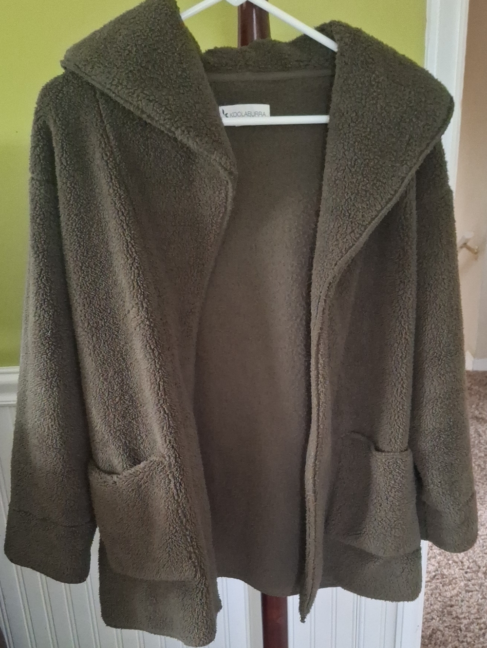 Koolaburra Olive Green Hooded Teddy Coat